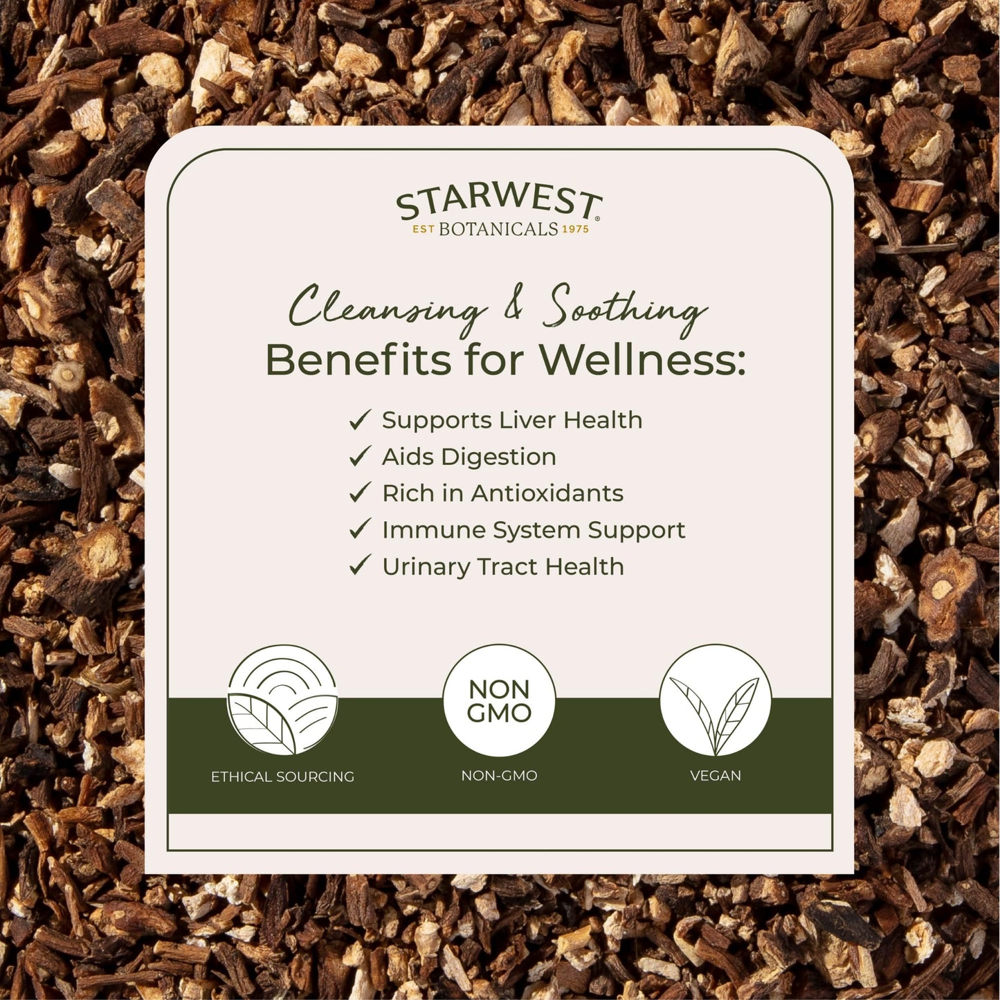 Starwest Botanicals Organic Dandelion Root Tea - Bulk Cut & Sifted, 4 Ounces