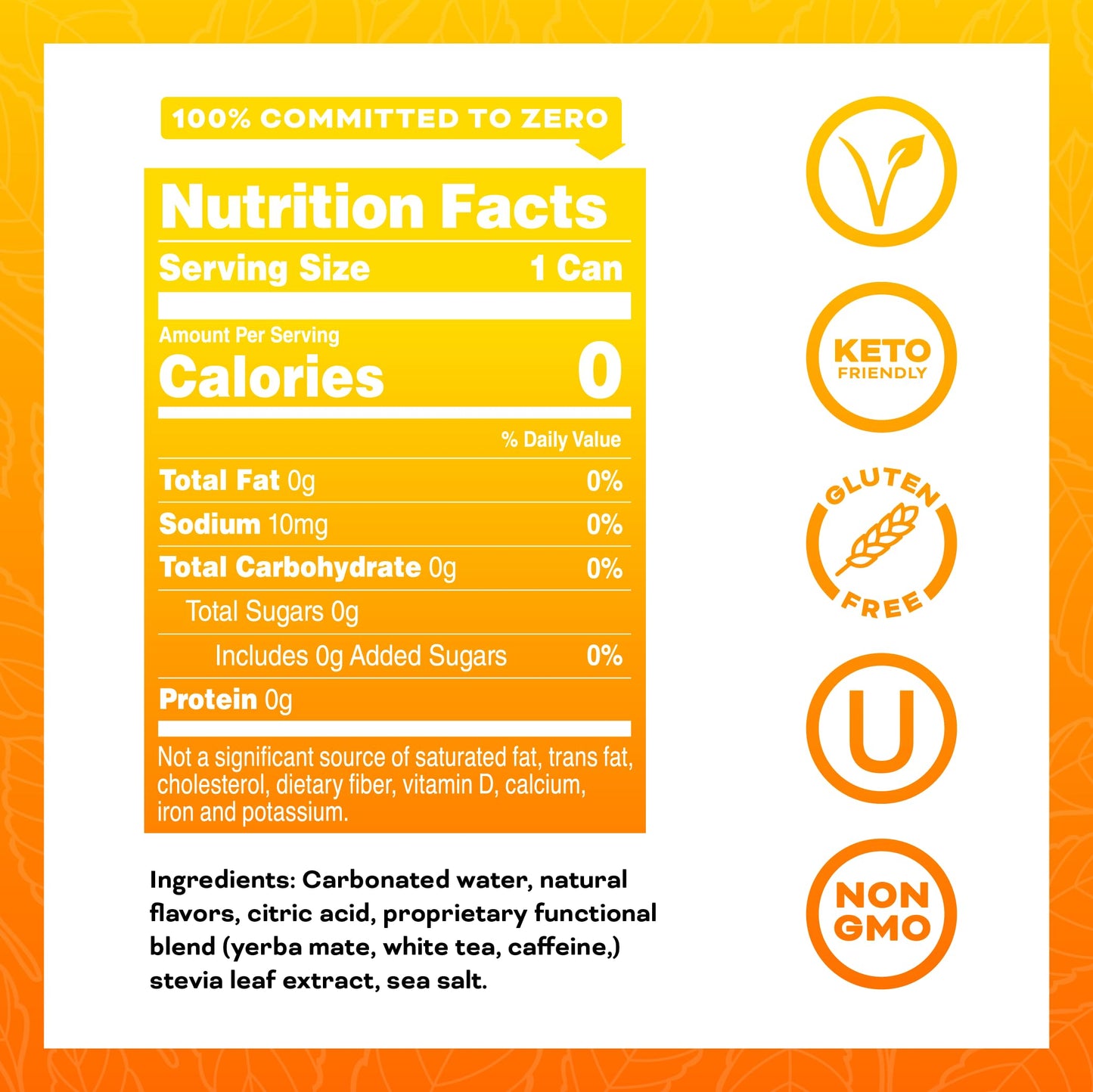 Yerbaé Mango Passion Fruit Functional Energy Drink - 0 Sugar, 0 Calories, 0 Carbs. Yerbae Is Energized By Yerba Mate, Plant-Based, Healthy Alternative To Sugary Energy Beverages, 16Oz Cans (12 Pack)