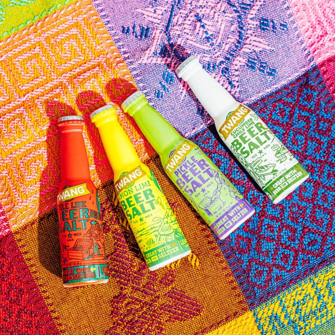 LYZAS SWEETS &   Twang malt-inspired Salts, Cucumber Chili Lime, Pocket Size Bottles, Pack of 6, 1-1.4 oz Each