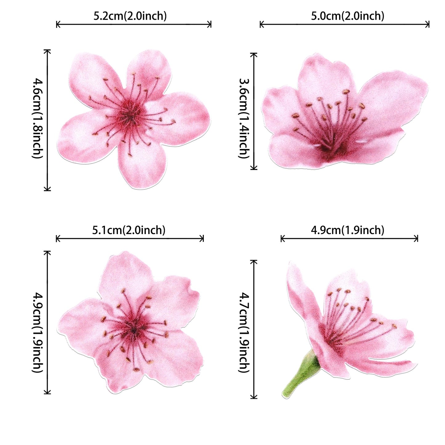 40 Pcs Edible Cherry Blossoms Cupcake Toppers Edible Cherry Blossoms Flowers Cake Decorations Wafer Paper Flowers Cupcake Topper