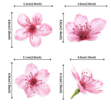 40 Pcs Edible Cherry Blossoms Cupcake Toppers Edible Cherry Blossoms Flowers Cake Decorations Wafer Paper Flowers Cupcake Topper