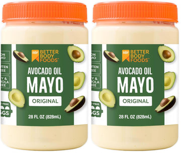 BetterBody Foods Avocado Oil Mayonnaise, Non-GMO Mayo Spread Made with Cage-Free Eggs, Paleo (28 Ounces) (Pack of 2)