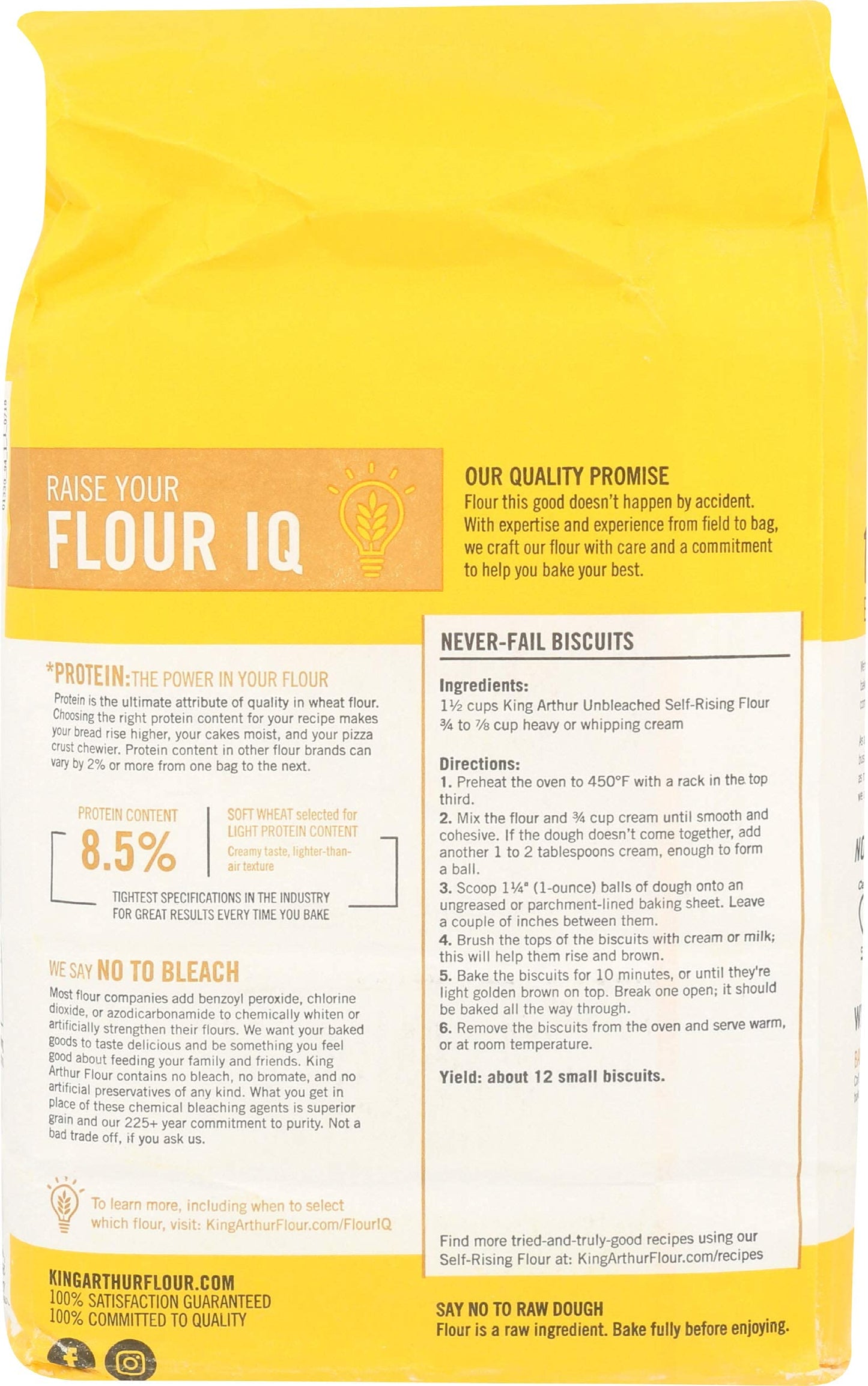 King Arthur, Flour Unbleached Enriched Self Rising, 80 Ounce
