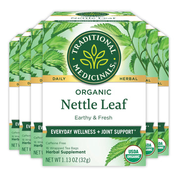 Traditional Medicinals Organic Nettle Herbal Leaf Tea, 16 Tea Bags (Pack of 6)