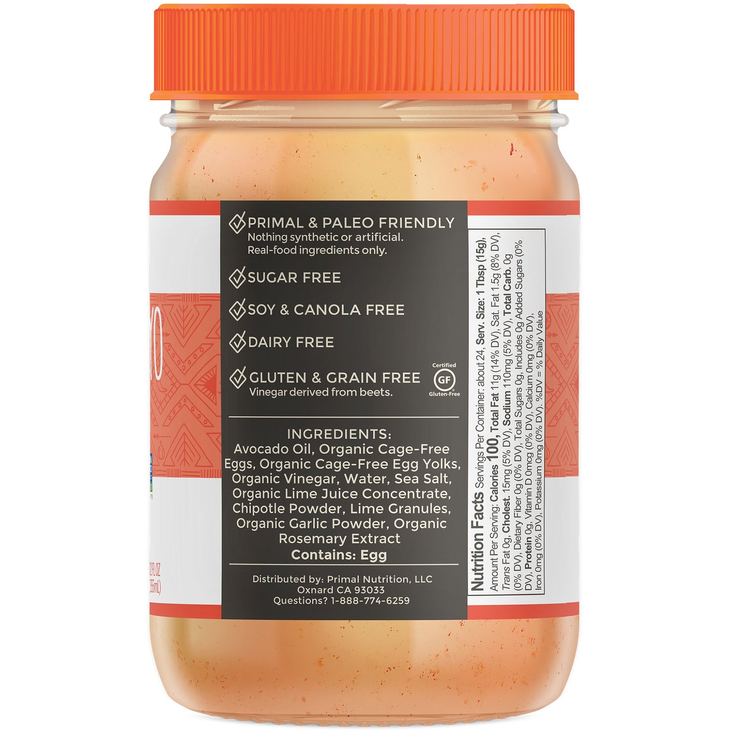 Primal Kitchen - Chipotle Lime Avocado Oil Mayo, Gluten And Dairy Free, Whole30 And Paleo Approved, 12 Fl Oz (Pack Of 2)