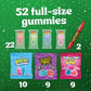 Bazooka Brands Christmas Gummy Candy Variety Pack, 52 Ct Chewy Gummy Candy Individually Wrapped in Fruity Flavors For Birthday P