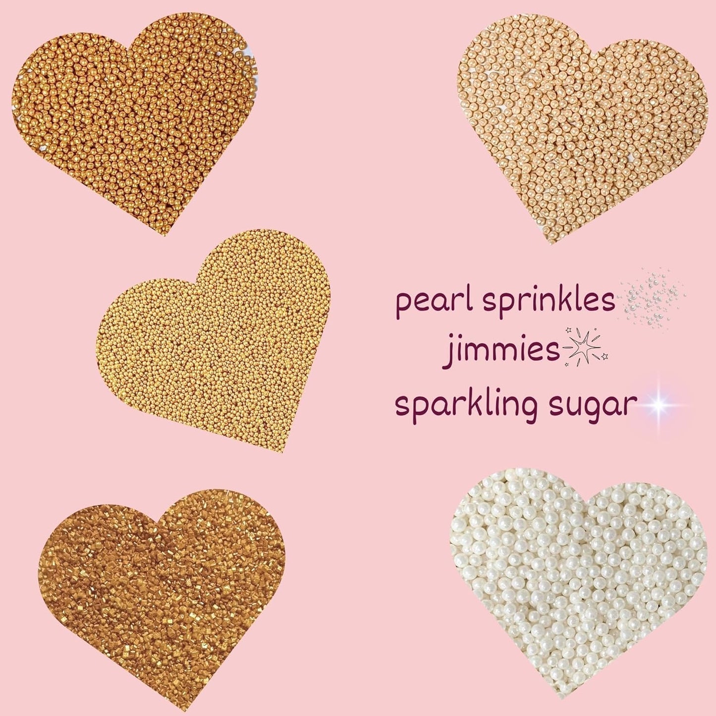 Confect Pearl Sprinkles Mix - Vegan, Gluten-Free, Nut-Free, 5 Oz, Champagne Gold