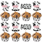 Rsstarxi Cow Cupcake Toppers - 24 Pack Glitter Farm Animals - 2.1-4.9 inches - Design 11 for Baby Shower & Birthday Party Decorations
