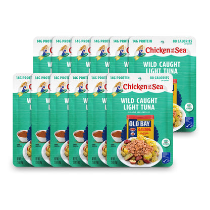 Chicken of the Sea Wild Caught Light Tuna, OLD BAY Seasoning, 2.5 oz. Packet (Box of 12)