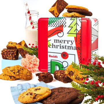 Davids Cookies Cookies & Brownies Assortment - Freshly Baked Gourmet Holiday Treats - Festive Bakery Dessert Gift Box - Assorted