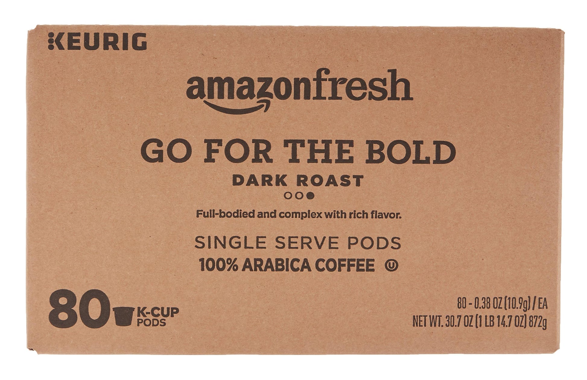 AmazonFresh K-Cups, Dark Roast Coffee, 80 Count, Compatible with Keurig Brewer