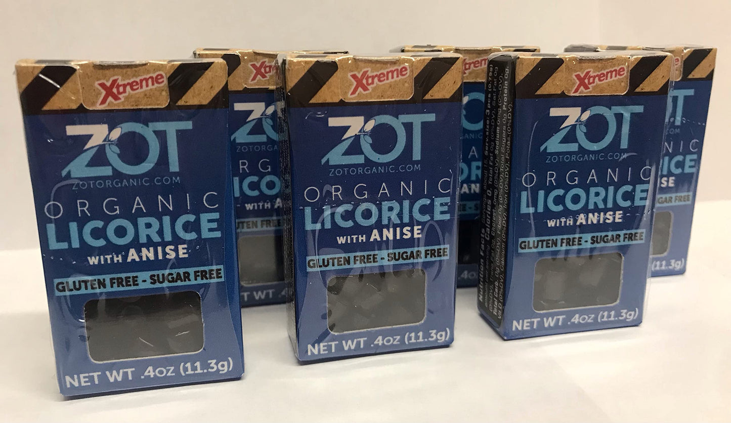 Zot 100% Organic Licorice With Anise, 0.4-Ounce Flip Top Boxes, 0.4 Ounce (Pack Of 6)