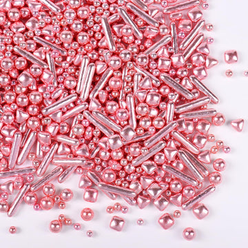 Rose Gold Sprinkles For Cupcakes, Rose Gold Pearl Sprinkles, Candy Pearls For Cake Decoration, Cupcakes, Ice Cream Topping, Maca