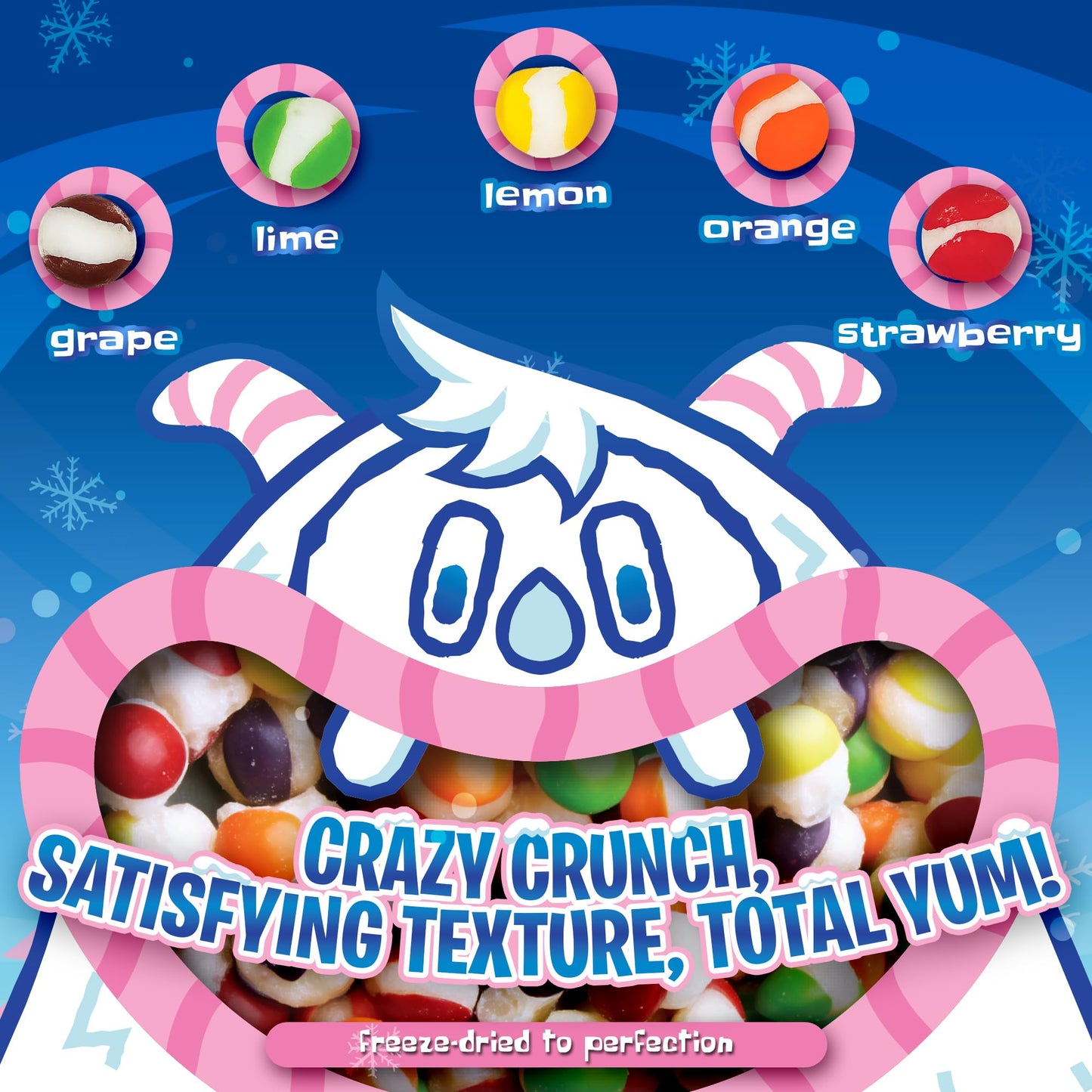 Fruncherz Freeze-Dried Rainbow Blizzies | Crunchy Fruity Candy | Gluten-Free | Resealable Bag | 5x7x3 inches