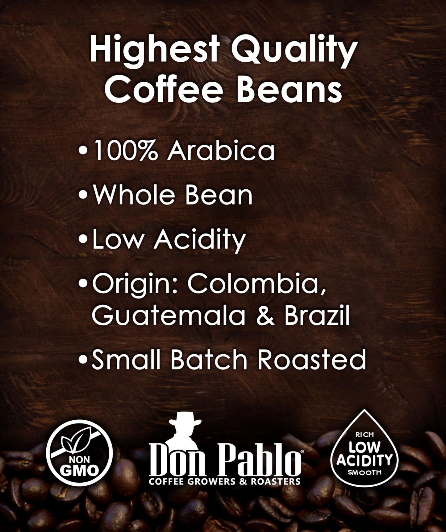 Don Pablo Signature Blend - Limited Edition Dark Roast Gourmet Coffee, 100% Arabica Whole Bean, Non-Gmo, Low Acidity, 2 Pound (2
