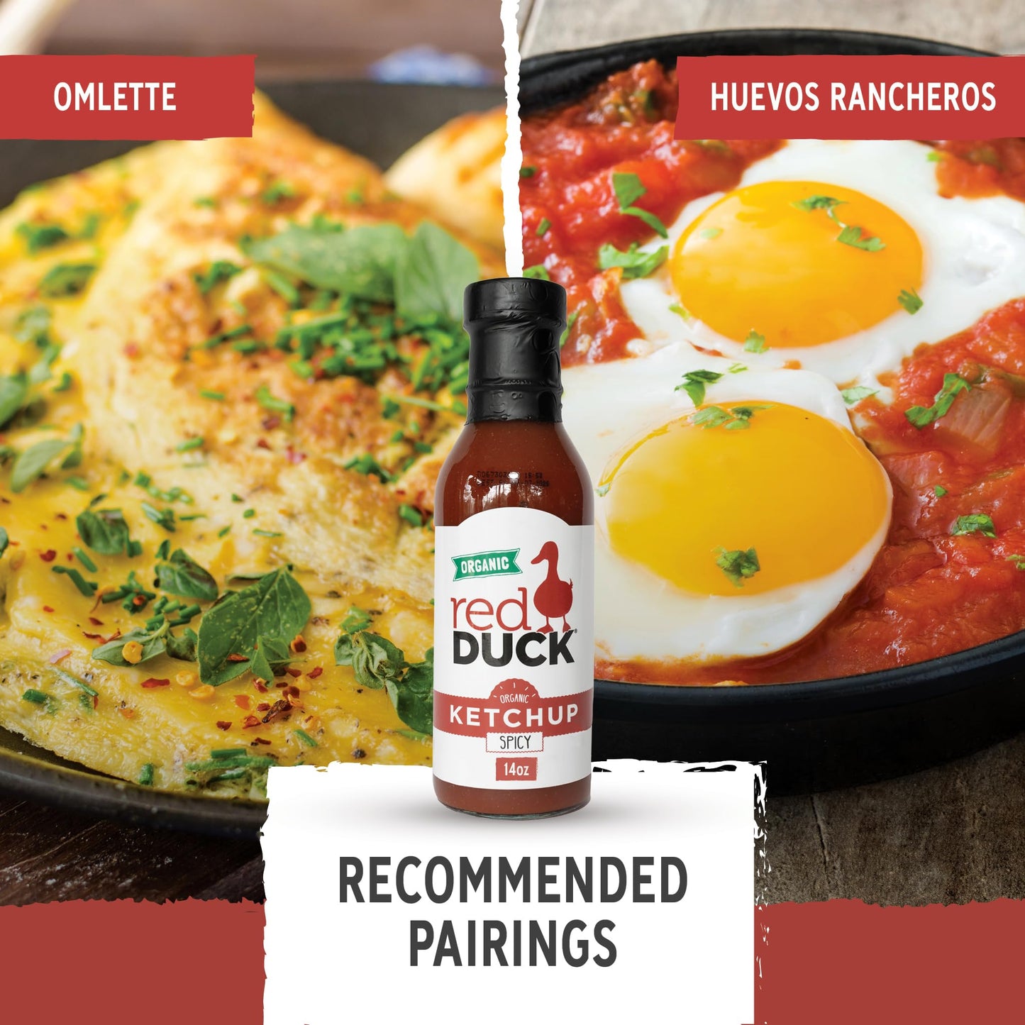 Red Duck Spicy Organic Ketchup - Gluten-Free, Vegan, All Natural, 14 ounces