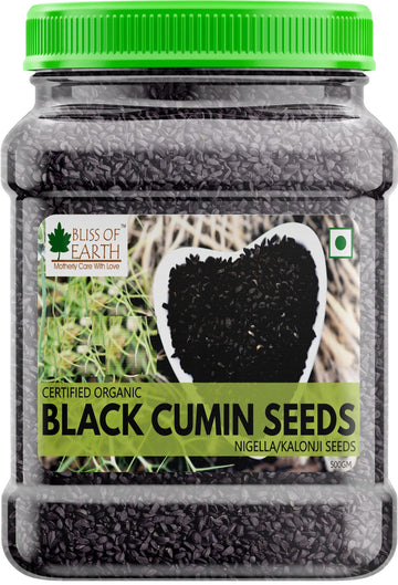 Bliss Of Earth 500Gm Certified Organic Nigella Seeds Kalonji Seeds, Black Cumin