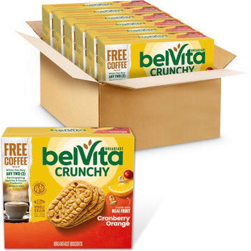 belVita Cranberry Orange Breakfast Biscuits, 30 Total Packs, 6 Boxes (4 Biscuits Per Pack)