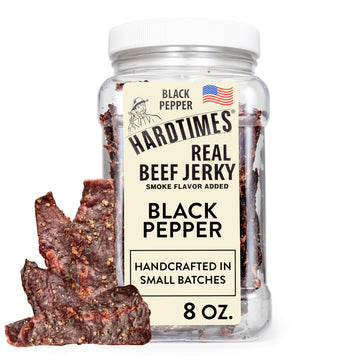 Hardtimes Handcrafted Beef Jerky - Black Pepper Flavor - 8 Oz. Canister