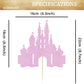 EONNCNT Castle Cake Topper - Pink Glitter Cardboard Birthday Decoration, 6.3 x 8.7 Inches