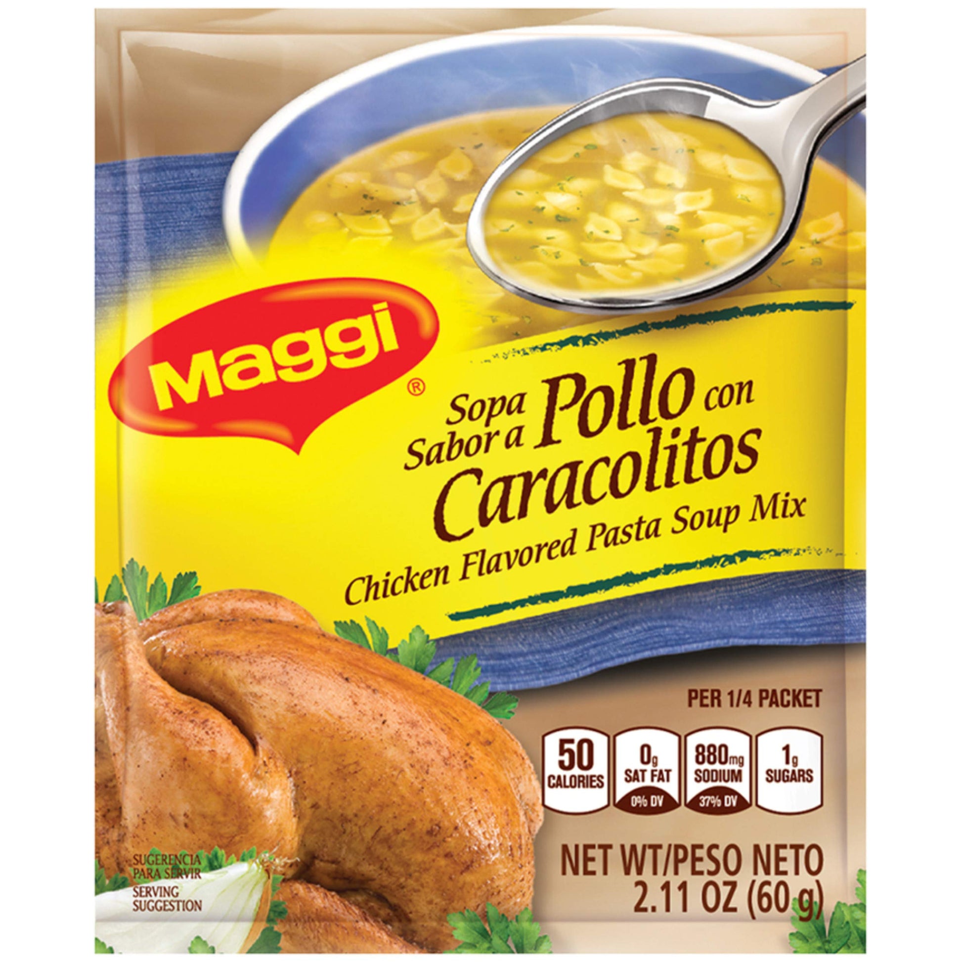 Maggi Chicken Flavored Pasta Soup Mix, 2.11 oz, 24 Count