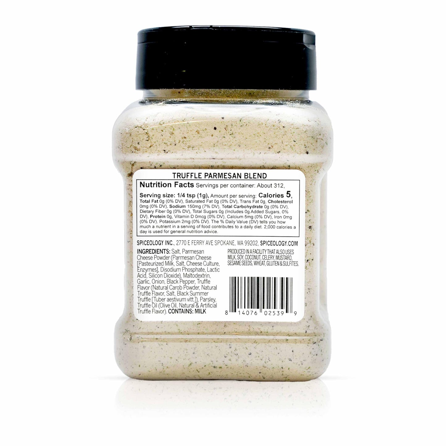Spiceology Truffle Parmesan Salt & Seasoning, Gourmet Blend, 11 oz