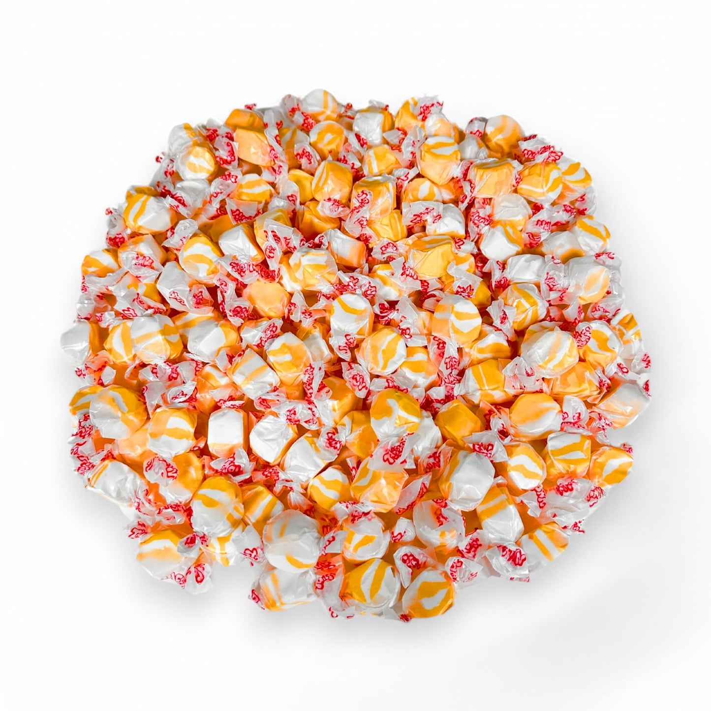 Premium Peaches N Cream Saltwater Taffy Chewy Candy Sweet Peach Flavor Bulk 1 Lb Bag 60+ Pieces Individually Wrapped, Nut & Glut