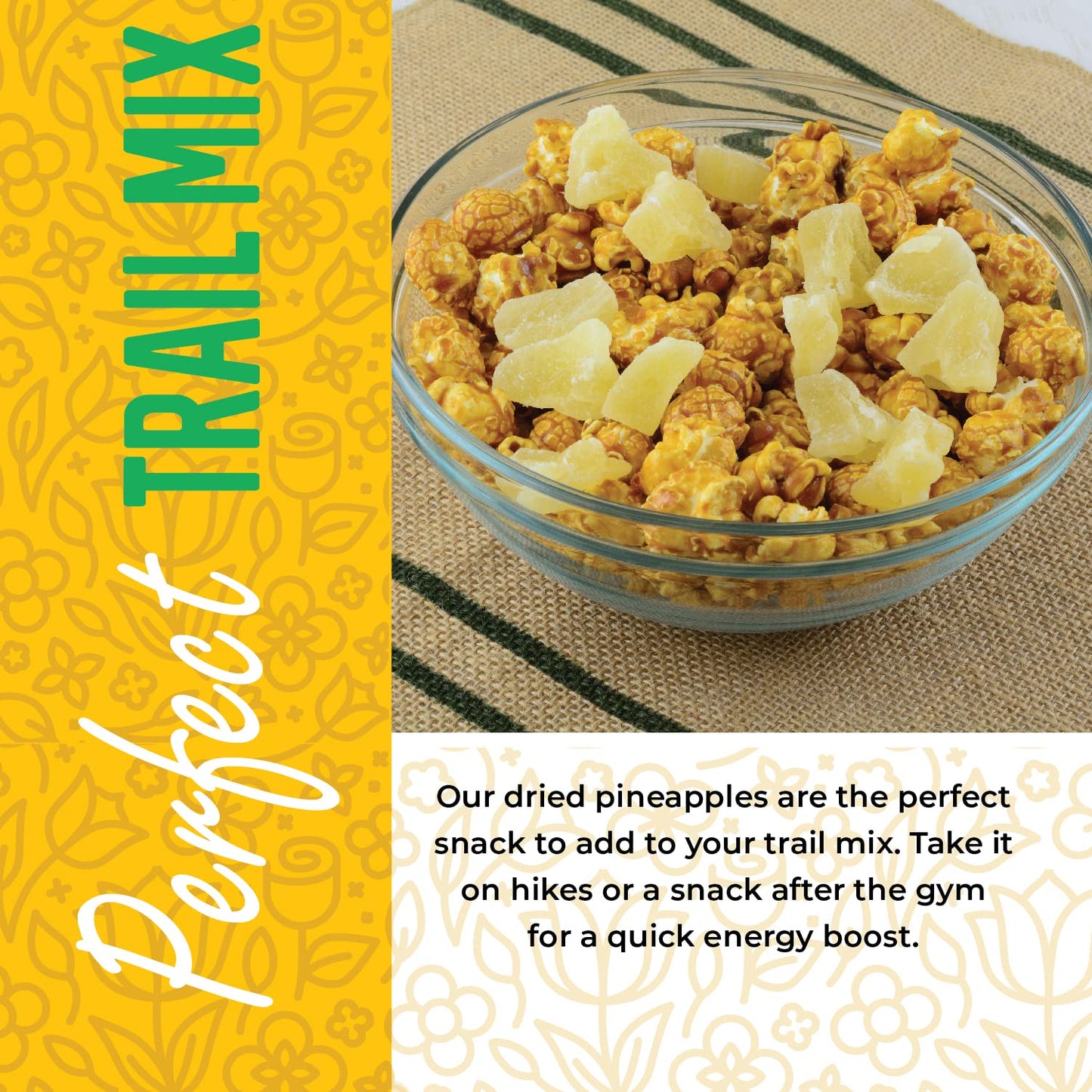 Herbaila Dried Pineapple Chunks, 1 Pound. Dehydrated Pineapple Chunk, Dehydrated Pineapple Bulk, Dried Pineapple Bits. All Natural, Non-Gmo, Lightly Sweetened Dried Pineapples, 16 Oz.