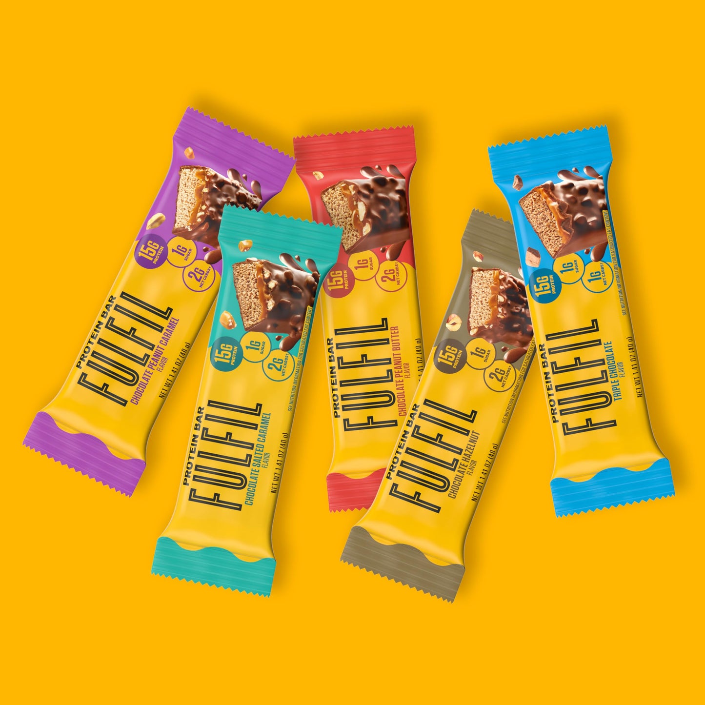 Fulfil Protein Snack Bars, New Recipe Chocolate Peanut Butter, 15G Protein, Pantry Staples, 12 Count, Packaging May Vary