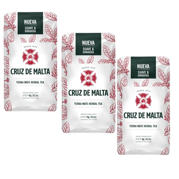 Yerba Mate Cruz De Malta, Suave Y Duradera 2.2 Lbs Each Bag, 3-Pack