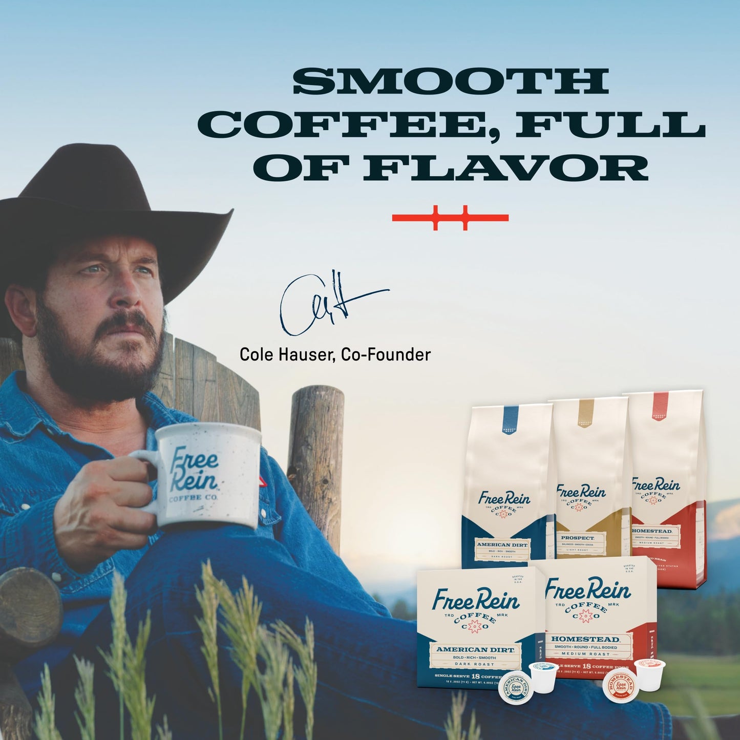 Free Rein Coffee Company, Texas Pecan Medium Roast Coffee Pods - Rich & Balanced Coffee Flavor, Roasted In America - 48Ct (4 Pac