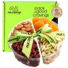NUT CRAVINGS Gourmet Collection - Rosh Hashana & Shana Tova Dried Fruit & Mixed Nuts Gift Basket + Green Ribbon (4 Assortments) 