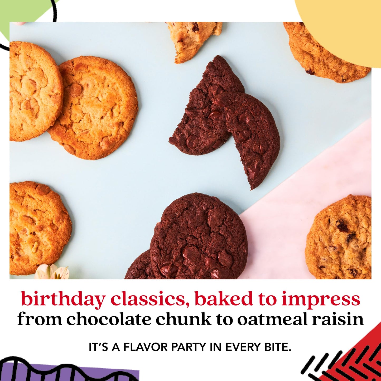 Davids Cookies Happy Birthday Gift Sampler Tin – Crunchy Gourmet Cookies – Bakery Snack Gift For Birthdays, Celebrations And Special Occasions –Assorted Cookies