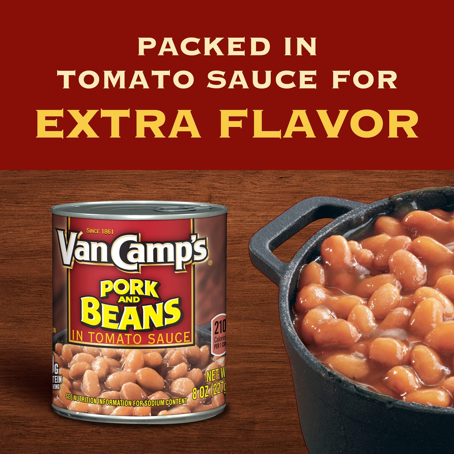 Van Camp'S Pork And Beans, Canned Beans, 8 Oz (Pack Of 24)