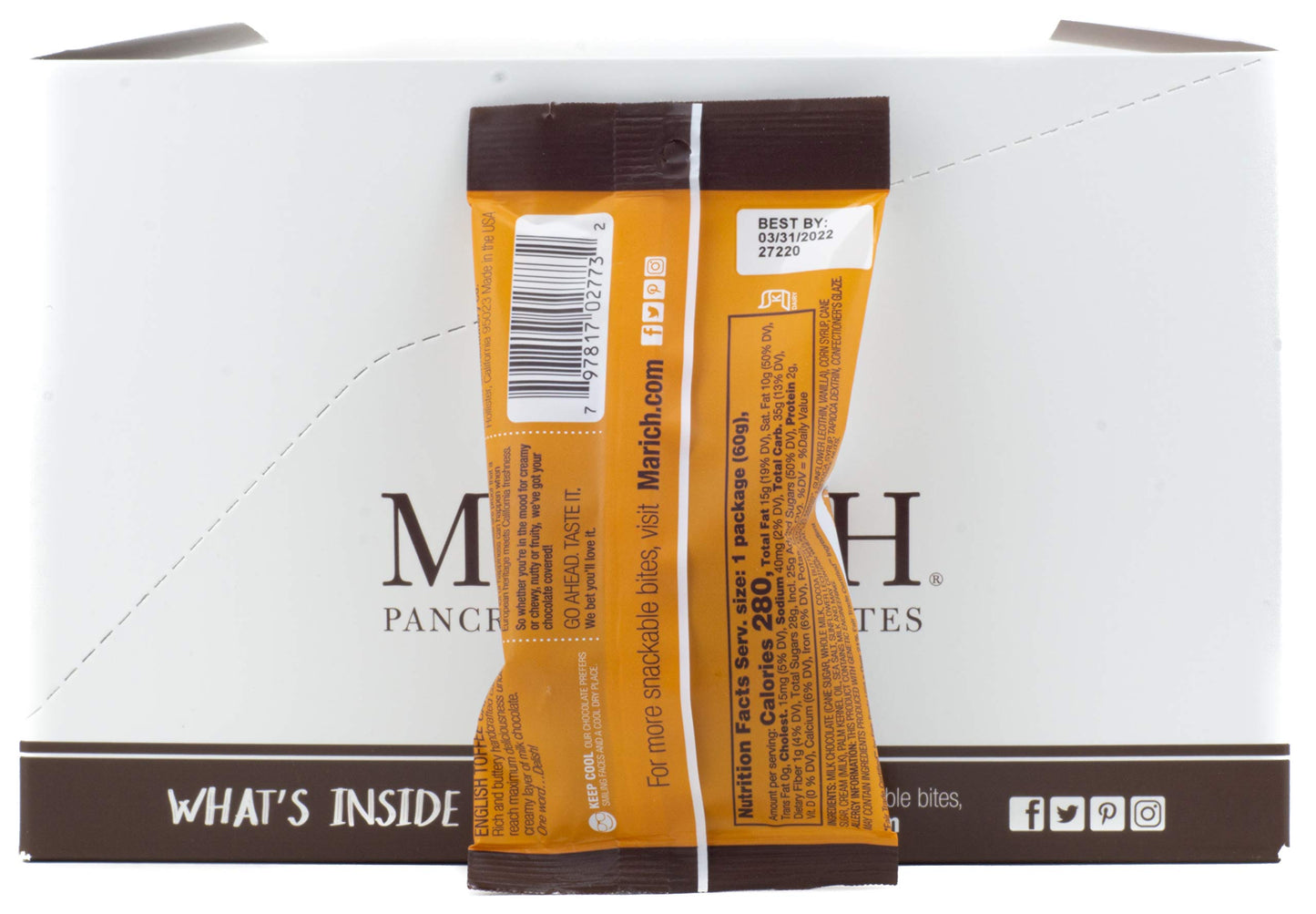 Marich English Toffee Caramels, 2.1-Ounce (Pack Of 12)