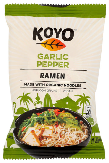 Koyo Ramen, Garlic Pepper, 2.1 Ounce (Pack Of 12)