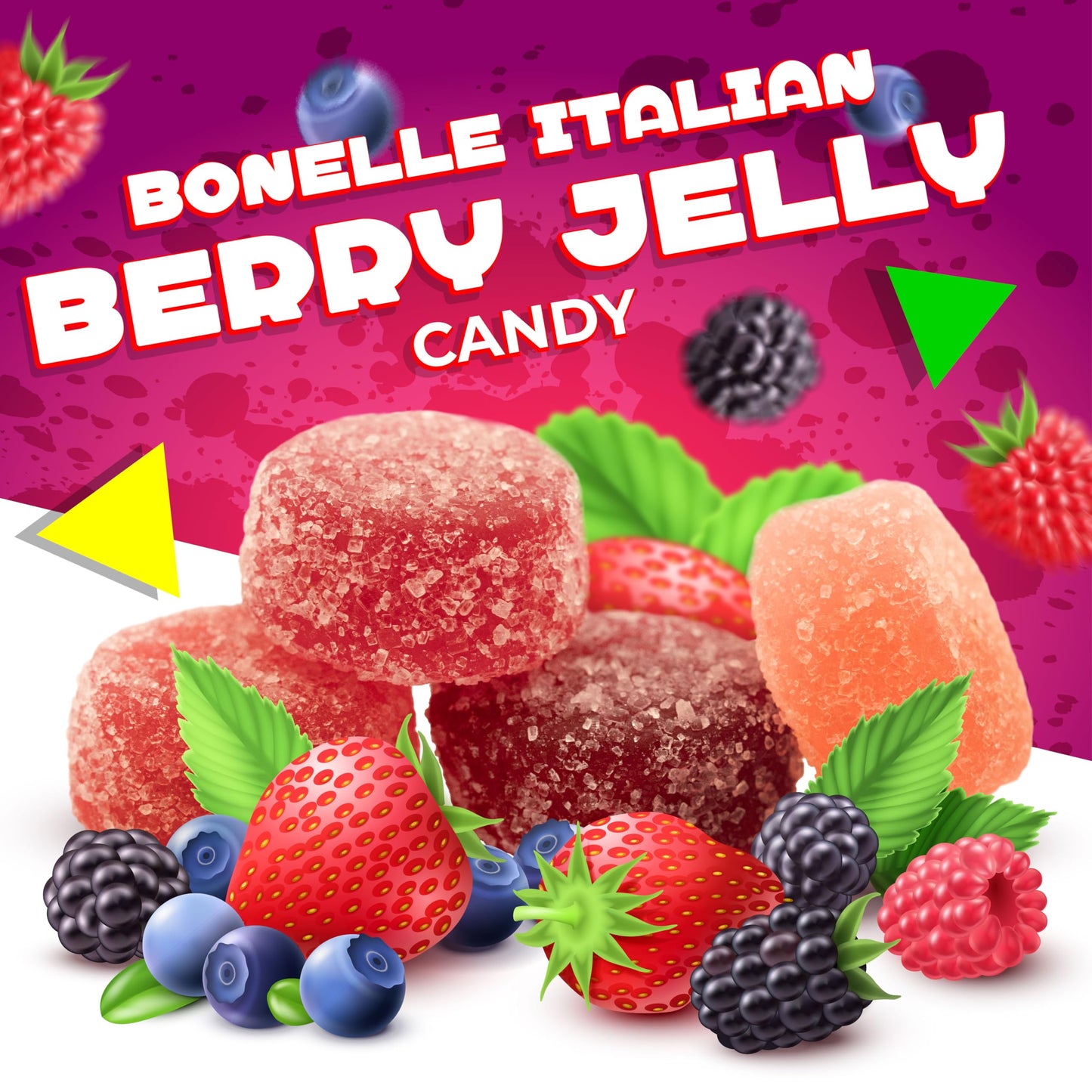 LAETAFOOD Bonelle Italian Berry Jelly Candy - 1 Pound Bag, Approx. 55 Count