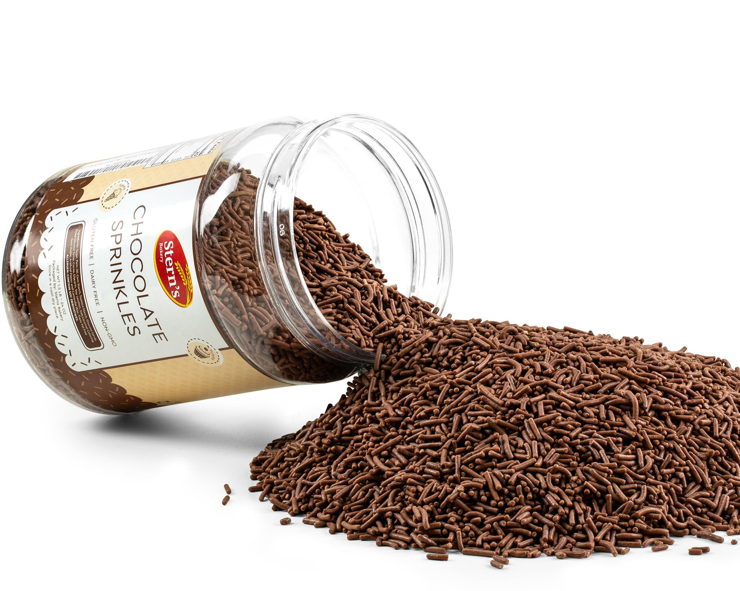 Chocolate Sprinkles-1.5 LB Container | Chocolate Sprinkles Bulk | Brown Sprinkles for Cake Decorating, Ice Cream, Toppings, Baki