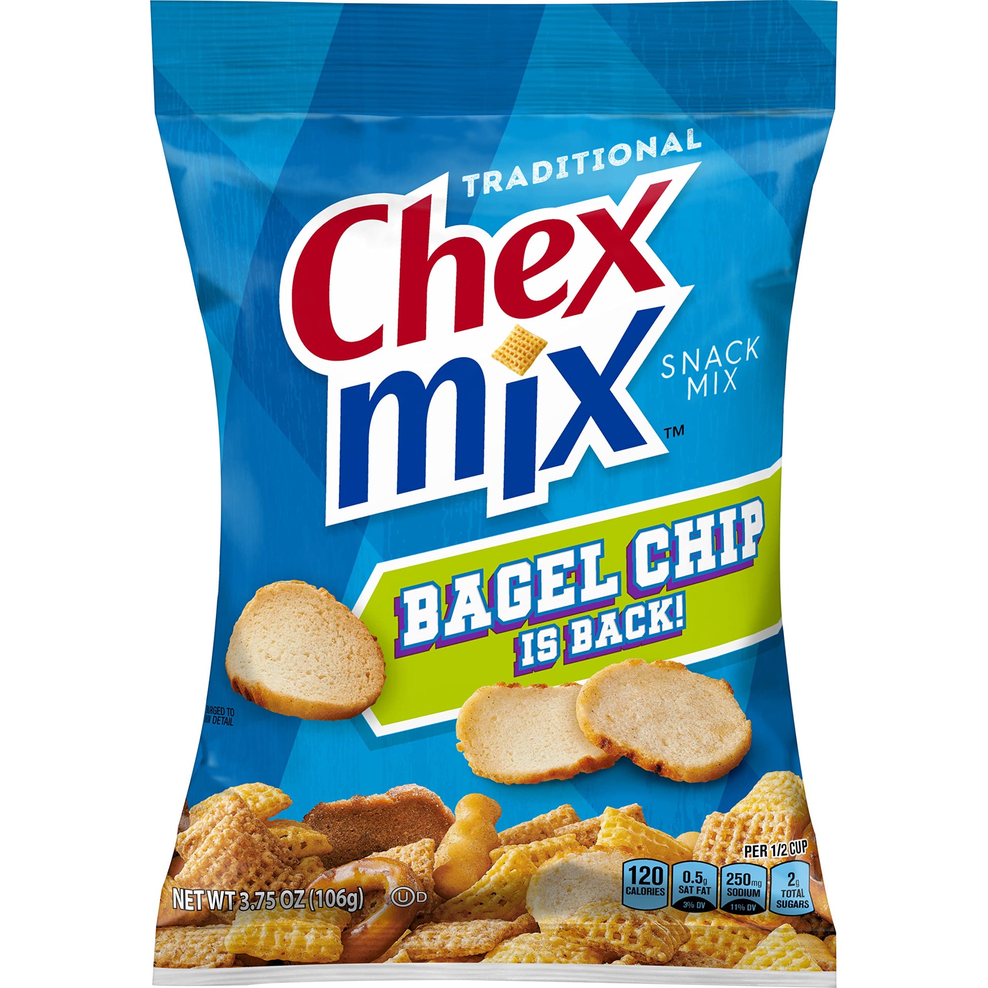 Chex Mix Snack Party Mix, Traditional, Savory Pub Mix Snack Bag, 3.75 oz