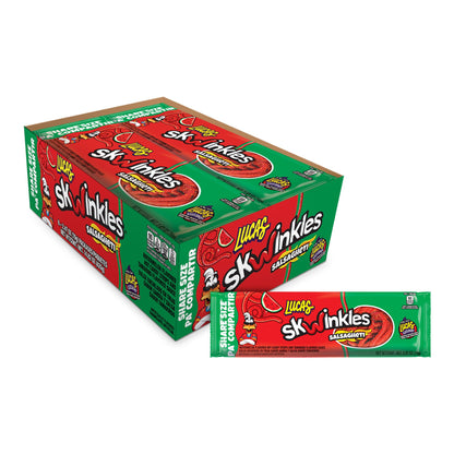 Lucas Salsagheti Watermelon Flavored Sweet & Hot Candy Strips and Tamarind Flavored Sauce, King Size 2.4 oz - 6 Pieces Pack for 