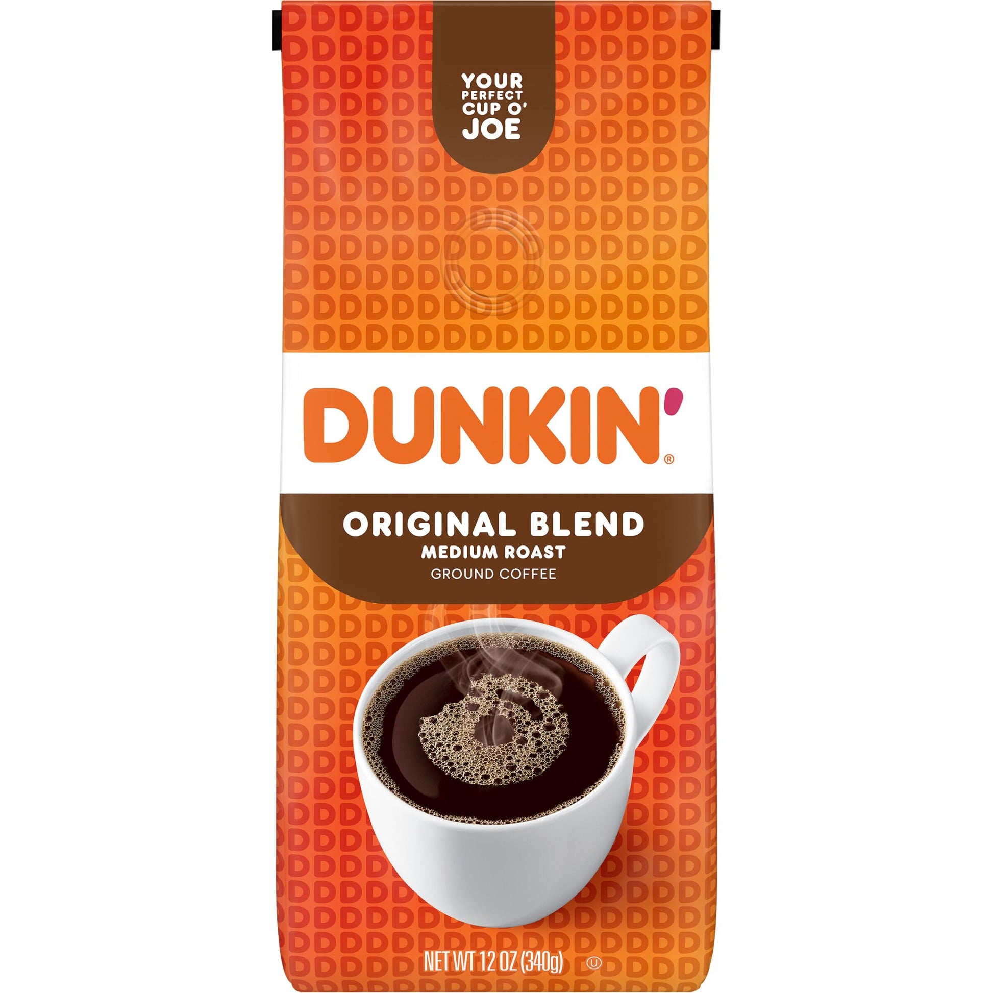 Dunkin Original Blend Medium Roast Ground Coffee, 12 Ounce, Brown, Model 10347501