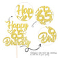 YCTHUNFISH 65th Birthday Cake Topper Glitter Heart Star Gold Bamboo Decoration