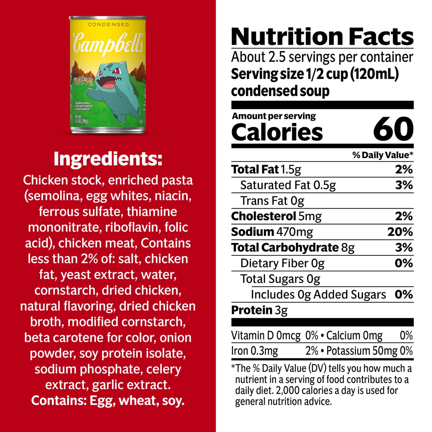 Campbells Condensed Kids Soup, Pok  mon Shaped Pasta With Chicken in Chicken Broth, 10.5 oz Can (12 Pack)