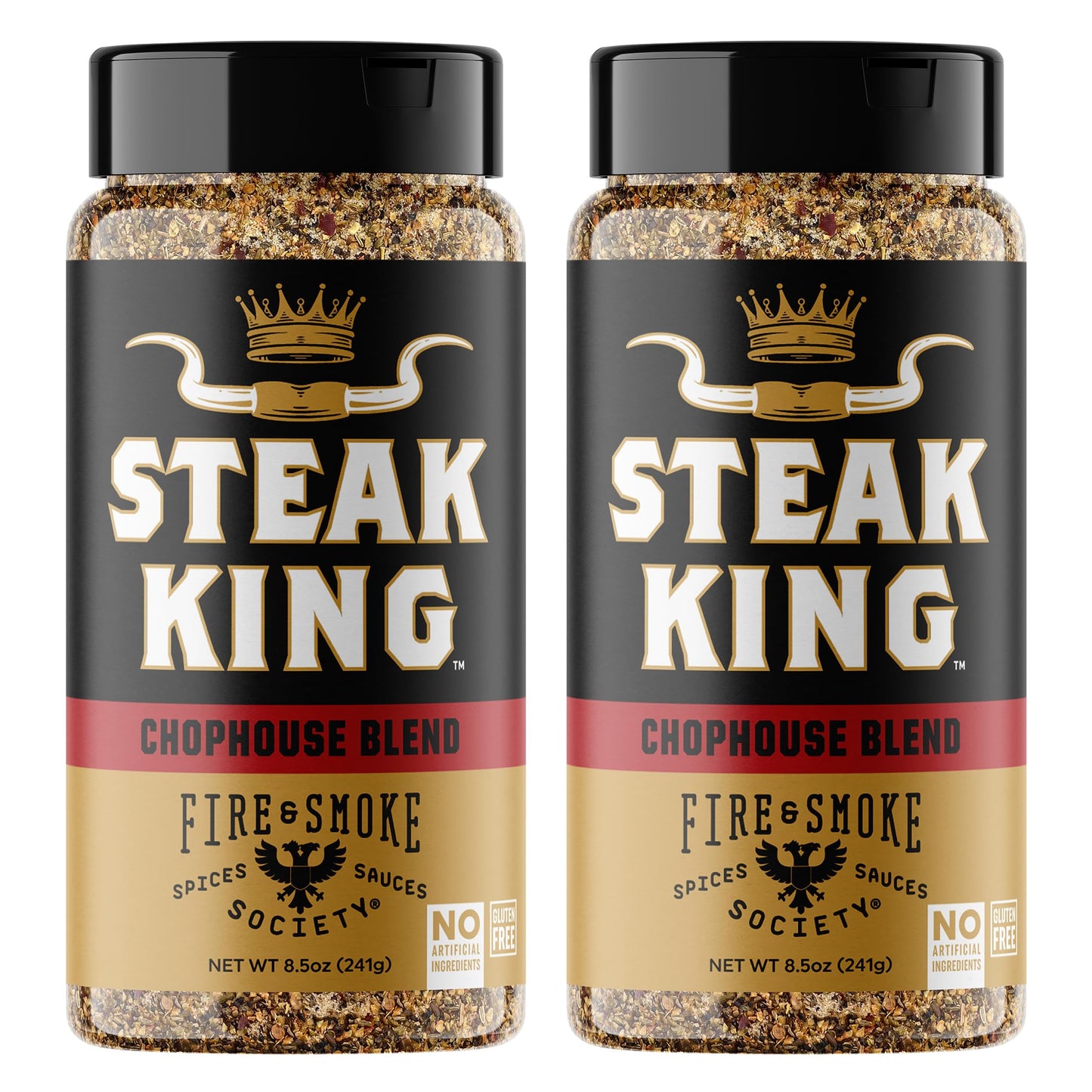 Fire & Smoke Society Steak King Seasoning | BBQ Rubs for Meat | 12.5 oz (Pack of 2)