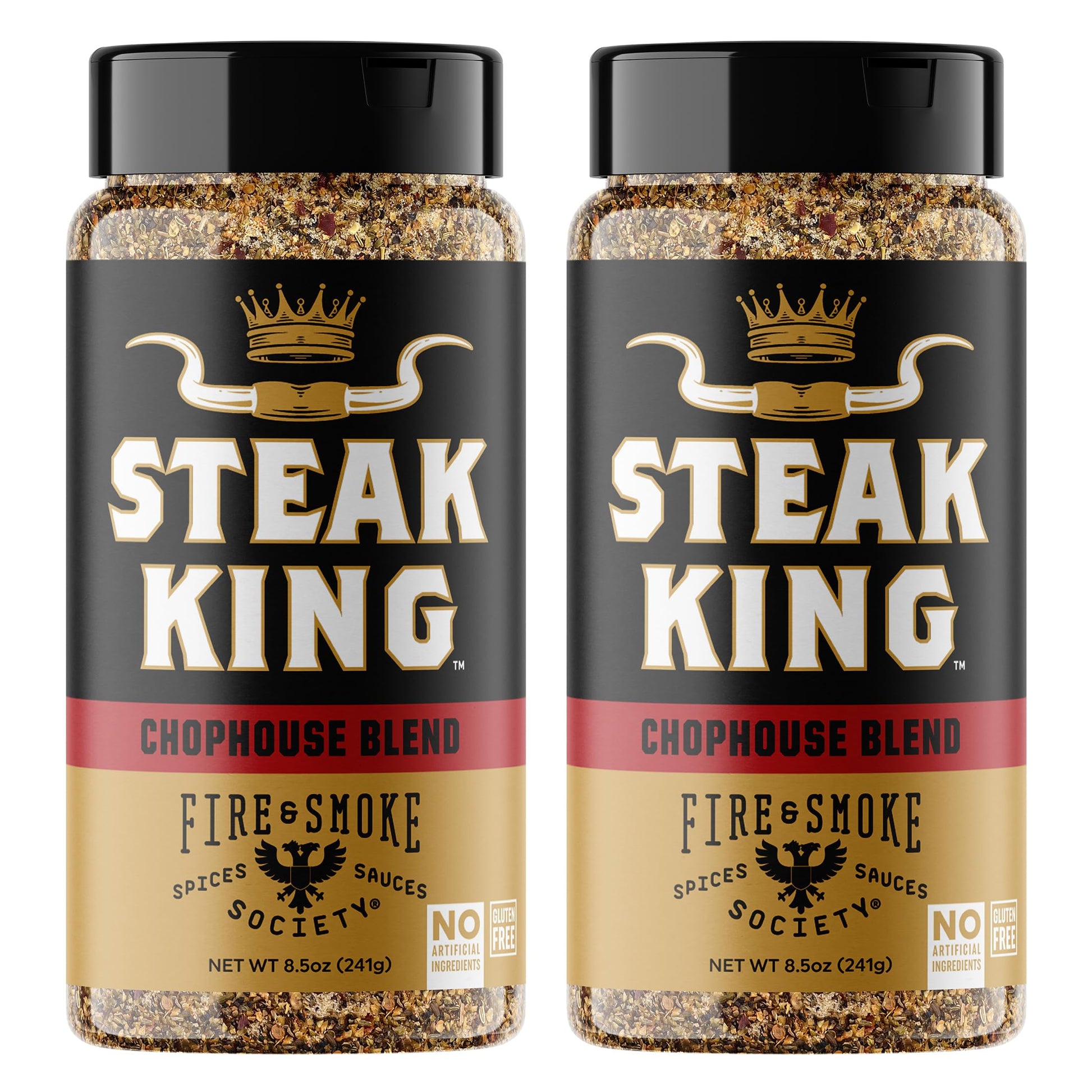 Fire & Smoke Society Steak King Seasoning | BBQ Rubs for Meat | 12.5 oz (Pack of 2)