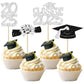 Ephlyn Cupcake Toppers 36Pcs Glitter Graduation Theme Class of 2025 Silver