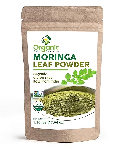 Organic Moringa Powder - 1.10 Lbs (17.64 Oz)  Usda Organics, Non-Gmo, Kosher, Halal, Moringa Olifera Powder - 100% Raw And Natur