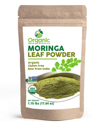 Organic Moringa Powder - 1.10 Lbs (17.64 Oz)  Usda Organics, Non-Gmo, Kosher, Halal, Moringa Olifera Powder - 100% Raw And Natur