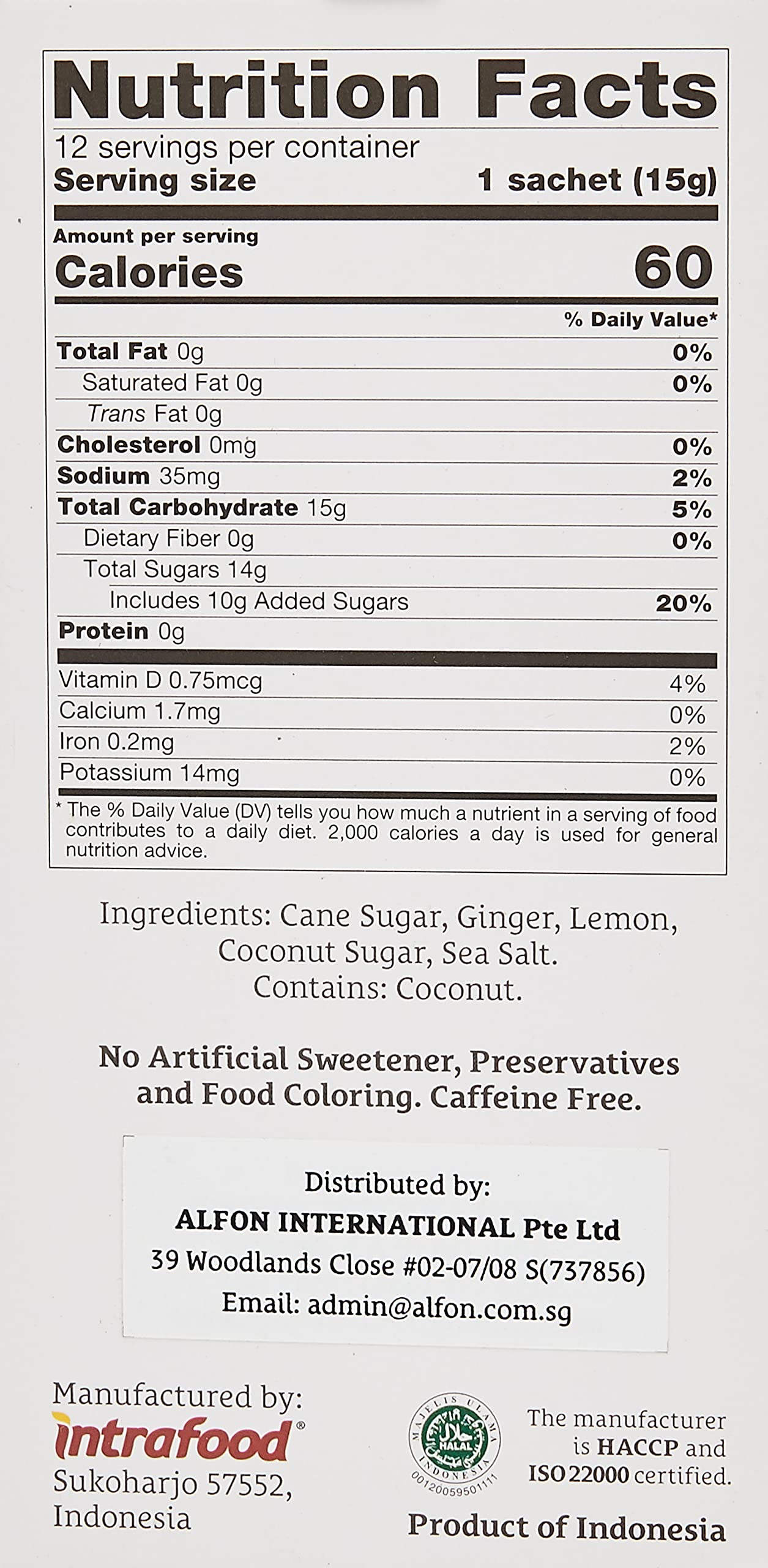 Singabera Ginger Drink - Lemon Ginger Flavor, 6.3 oz, Pack of 3