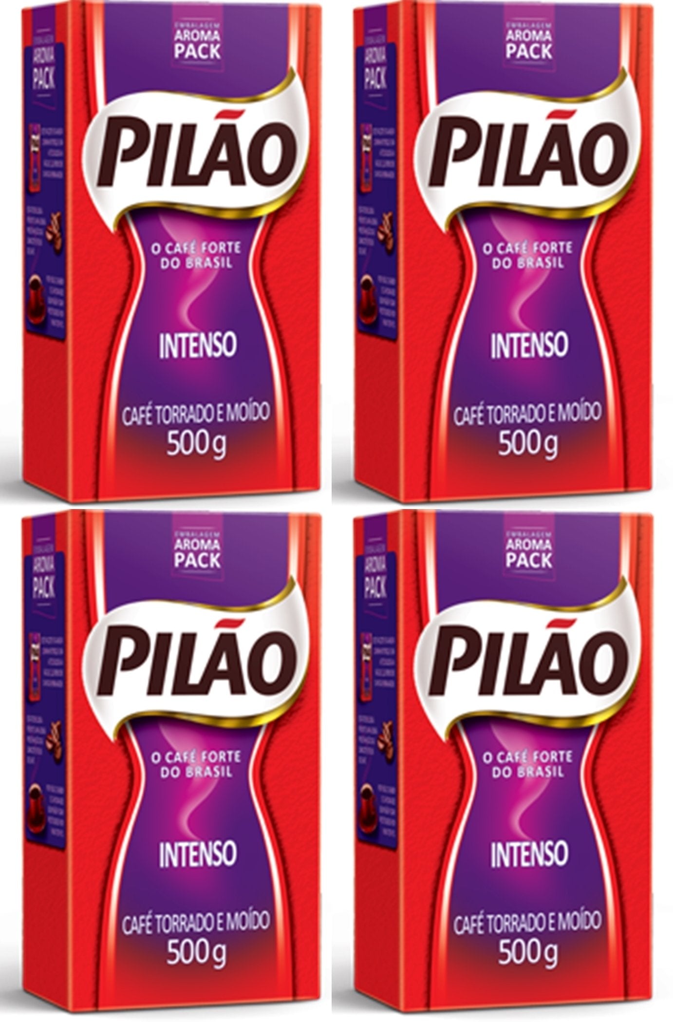 Pilo Intense Coffee Roasted And Ground Oz Caf   Intenso Torrado E Mo  Do 500G, 17.6 Ounce, (Pack Of 4)
